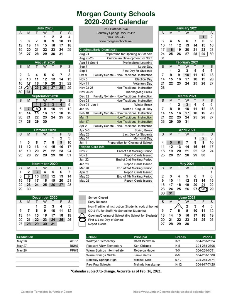 2-16-21 Calendar