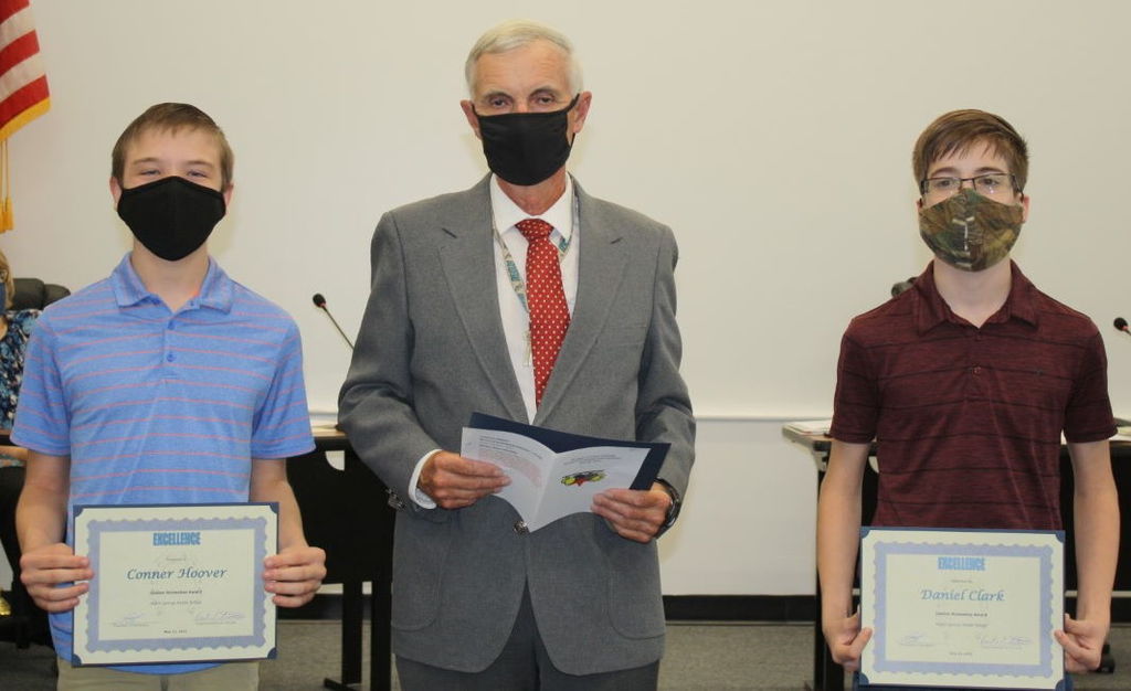 John Rowland with Connor Hoover & Daniel Clark - Golden Horseshoe Winners