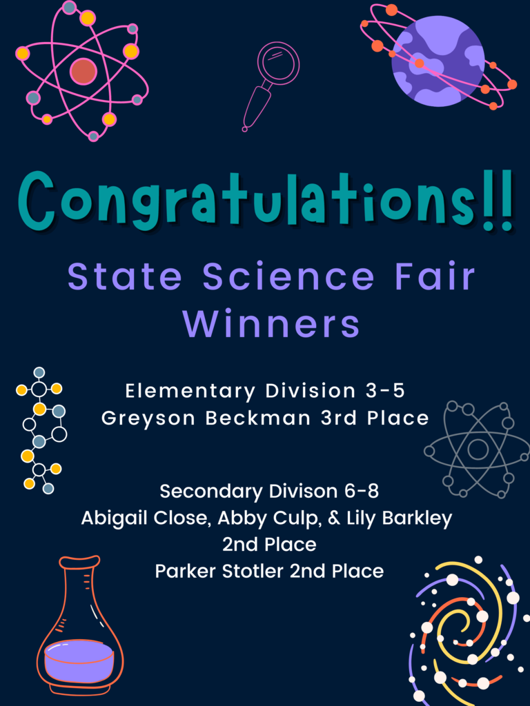 Congratulations State Science Fair Winners